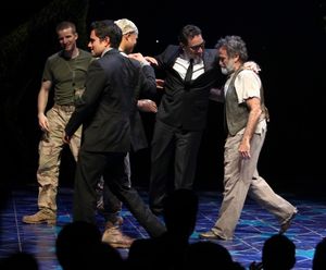 Rajiv Joseph, Brad Fleischer, Glenn Davis, Robin Willams & Moises Kaufman during the Broadway Opening Night Curtain Call for 'Bengal Tiger at the Baghdad Zoo' at the Richard Rodgers Theatre in New York City @ BroadwayWorld Rajiv Joseph, Brad Fleischer, Glenn Davis, Robin Willams & Moises Kaufman during the Photo