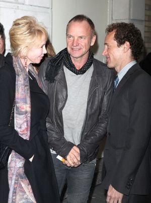 Trudie Styler, Sting & Jeffrey Seller attending the Broadway Opening Night Performance of 'Bengal Tiger At The Baghdad Zoo' at the Richard Rodgers Theatre in New York City. @ BroadwayWorld Trudie Styler, Sting & Jeffrey Seller attending the Broadway Opening Night Performanc Photo