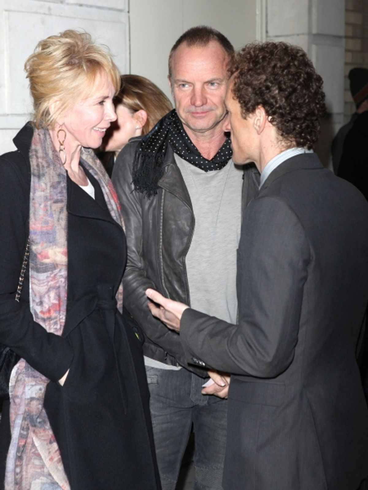Trudie Styler, Sting & Jeffrey Seller attending the Broadway Opening Night Performance of 'Bengal Tiger At The Baghdad Zoo' at the Richard Rodgers Theatre in New York City. at 