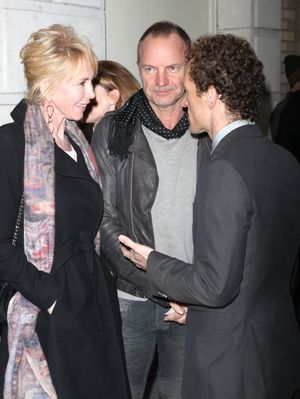 Trudie Styler, Sting & Jeffrey Seller attending the Broadway Opening Night Performance of 'Bengal Tiger At The Baghdad Zoo' at the Richard Rodgers Theatre in New York City. @ BroadwayWorld Trudie Styler, Sting & Jeffrey Seller attending the Broadway Opening Night Performanc Photo