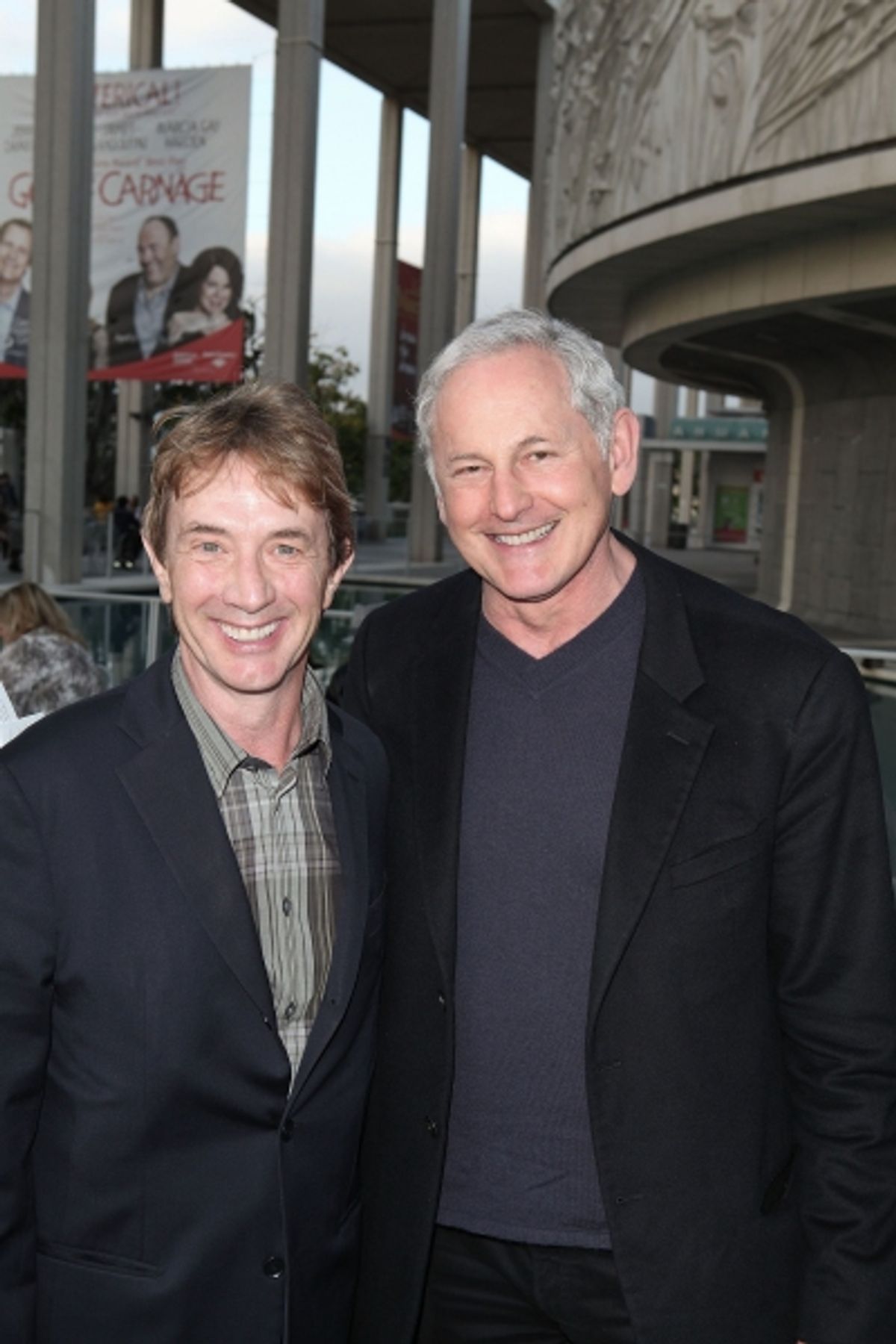 LOS ANGELES, CA - APRIL 3: Martin Short (L) and actor Victor Garber (R) pose during the arrivals for the opening night performance of 'Burn This' at Center Theatre Group's Mark Taper Forum on April 3, 2011 in Los Angeles, California. (Photo by Ryan  at 