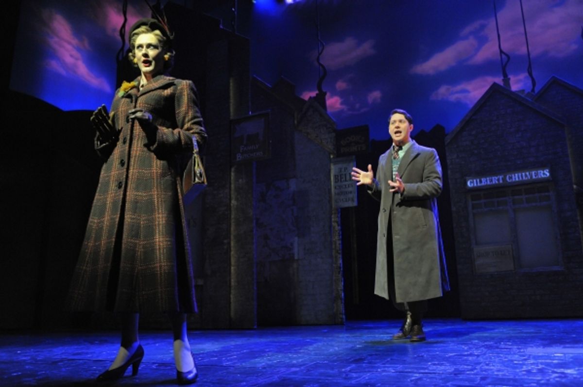 Apr. 4, 2011 - London, England, United Kingdom - Under licence to Betty Blue Eyes'', the musical, premieres at the Novello Theatre, London. Sarah Lancashire as 'Joyce' and Reece Shearsmith as 'Gilbert' (Credit Image: Ã‚Â© Jane Hobson/London News Pictures/ at 