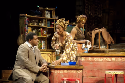  (L-R) Harvy Blanks (Christian), Kim Staunton (Mama Nadi) and Tallia Brinson (Sophie) Photo
