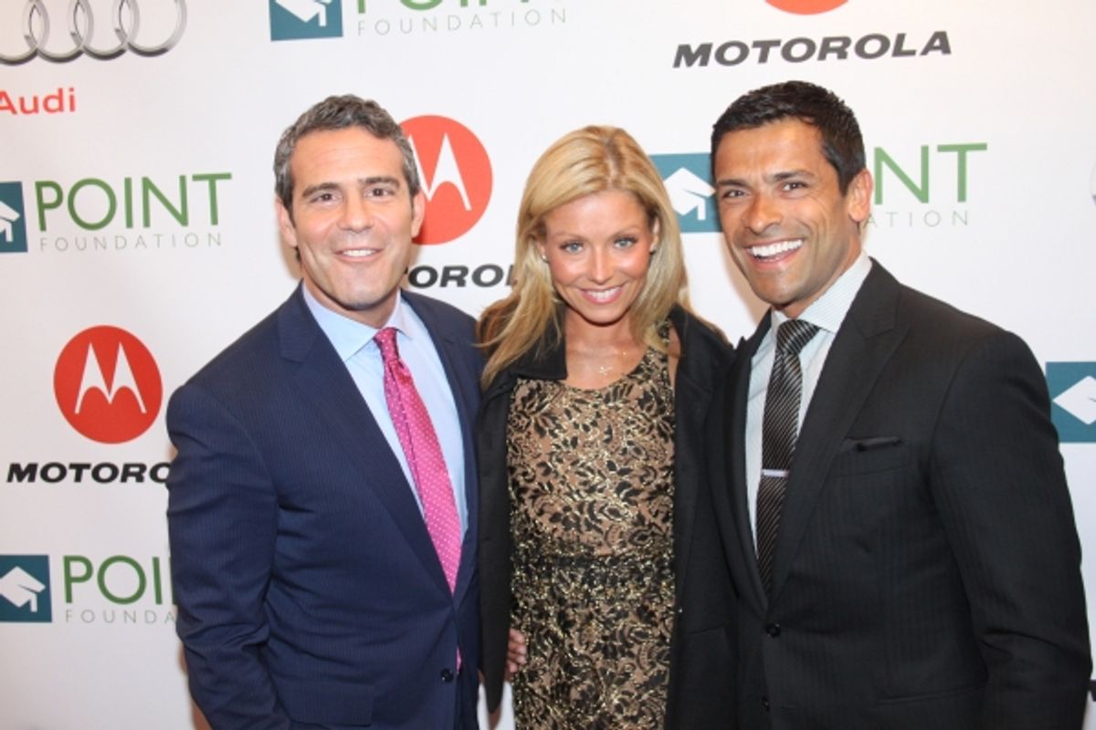 Andy Cohen, Kelly Ripa and Mark Consuelos  at 