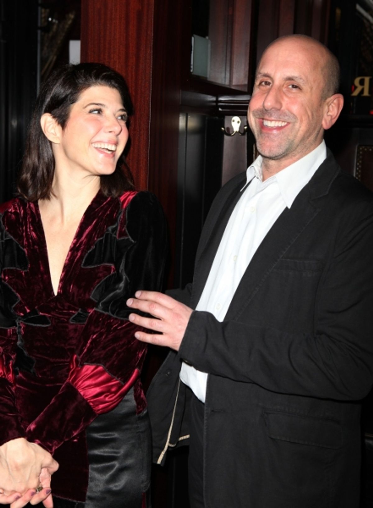 Marisa Tomei & Scott Elliott attending the Off-Broadway Opening Night Party for The New Group Revival of Wallace Shawn's 'Marie And Bruce' in New York City.  at 
