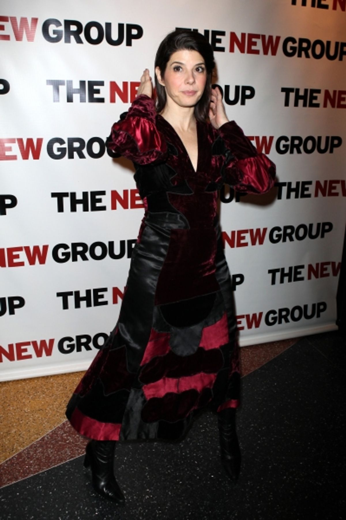 Marisa Tomei attending the Off-Broadway Opening Night Party for The New Group Revival of Wallace Shawn's 'Marie And Bruce' in New York City.  at 