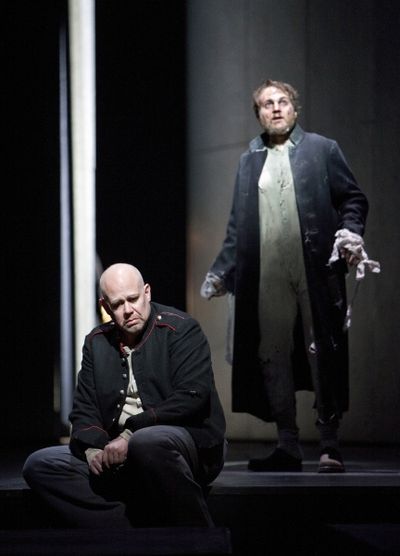 Alan Held itle role and Philippe Castagner as the Fool in Berg's "Wozzeck." Photo: Co Photo