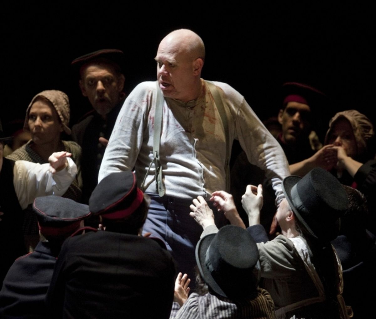 Alan Held (center) in the title role of Berg's 'Wozzeck.' Photo: Cory Weaver/Metropolitan Opera  Taken during the rehearsal on March 31, 2011 at the Metropolitan Opera in New York City. at 