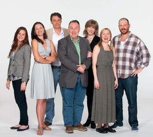 Rebecca Gold, Dana Green, Ray Chambers, Colin McPhillamy, Henny Russell, Nisi Sturgis and David Bishins star in the U.S. Premiere of Alan Ayckbourn's Life of Riley, at The Old Globe April 30 - June 5, 2011. Photo by Henry DiRocco. @ BroadwayWorld Rebecca Gold, Dana Green, Ray Chambers, Colin McPhillamy, Henny Russell, Nisi Sturgis Photo