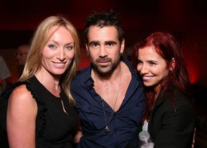 LOS ANGELES, CA - APRIL 6: (L-R) Victoria Smurfit, actor Colin Farrell and sister Claudine Farrell pose during the party for the opening night performance of "The Cripple of Inishmaan" at Center Theatre Group's Kirk Douglas Theatre on April 6, 201 @ BroadwayWorld LOS ANGELES, CA - APRIL 6: (L-R) Victoria Smurfit, actor Colin Farrell and sister Cla Photo