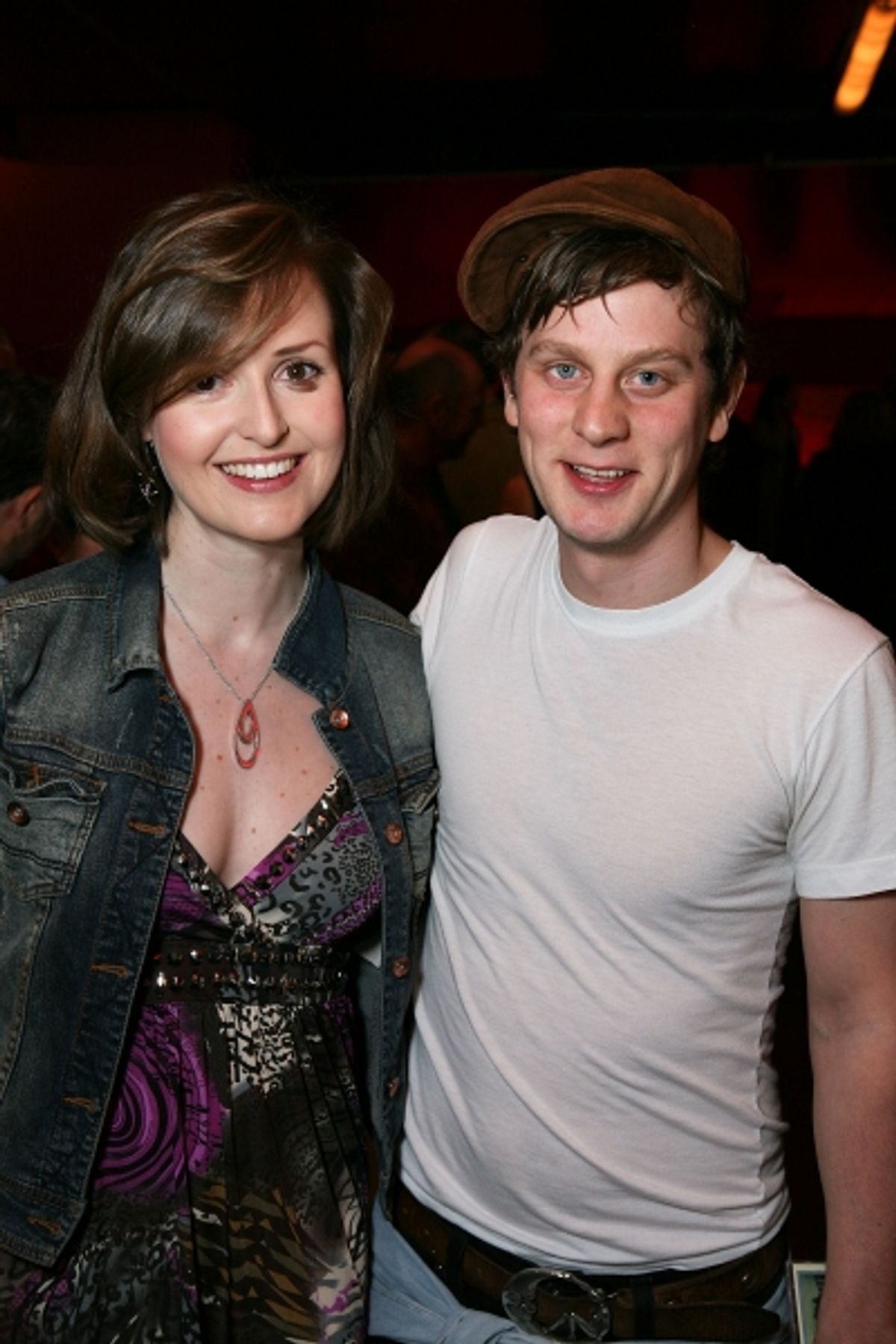LOS ANGELES, CA - APRIL 6: Cast members Clare Dunne (L) and Tadhg Murphy (R) pose during the party for the opening night performance of 'The Cripple of Inishmaan' at Center Theatre Group's Kirk Douglas Theatre on April 6, 2011 in Culver City, California.  at 