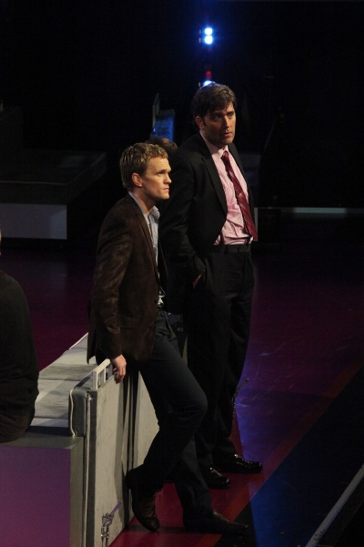 Neil Patrick Harris & Craig Bierko performing in the New York Philharmonic presentation of Stephen Sondheim's 'Company', A Spring Gala Benefit  in New York City. at 
