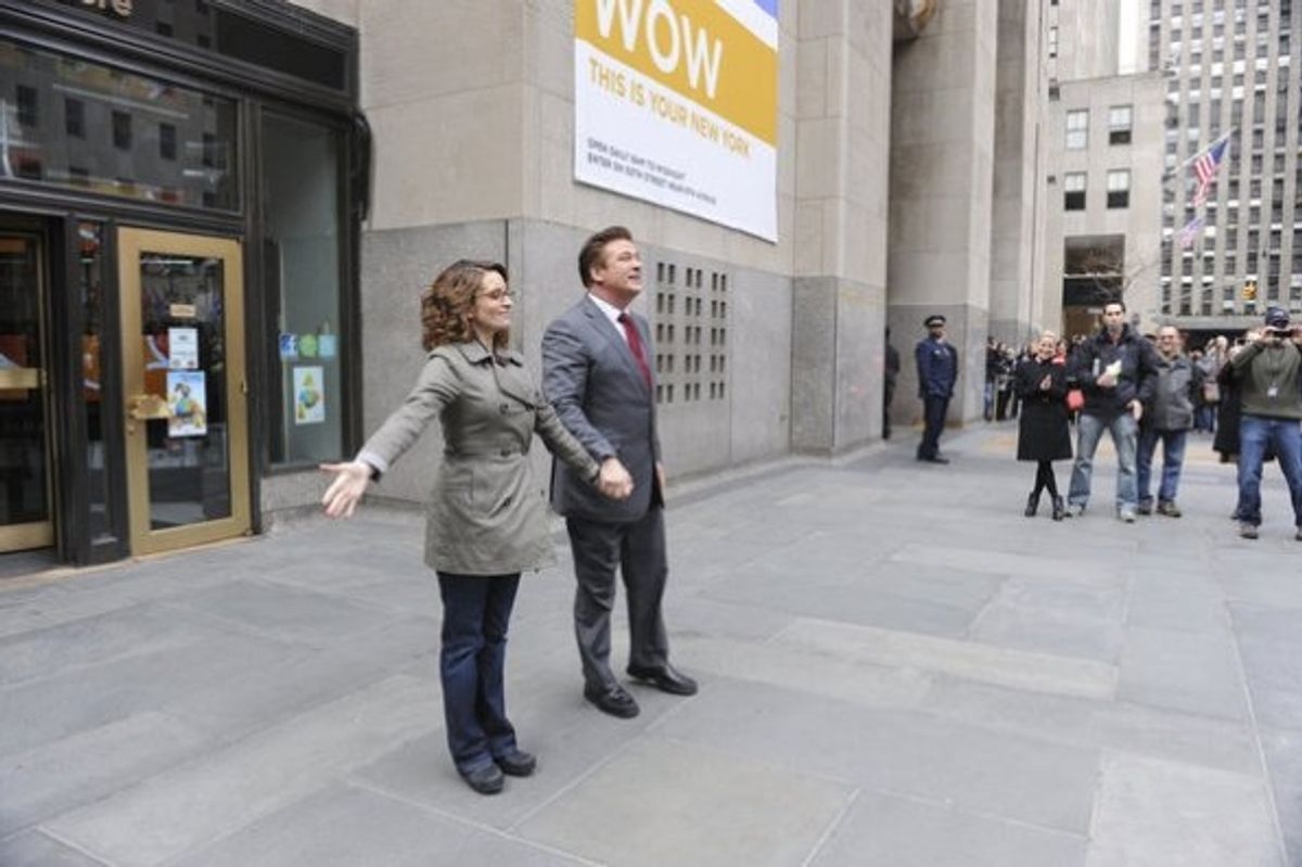 Tina Fey as Liz Lemon, Alec Baldwin as Jack Donaghy at 