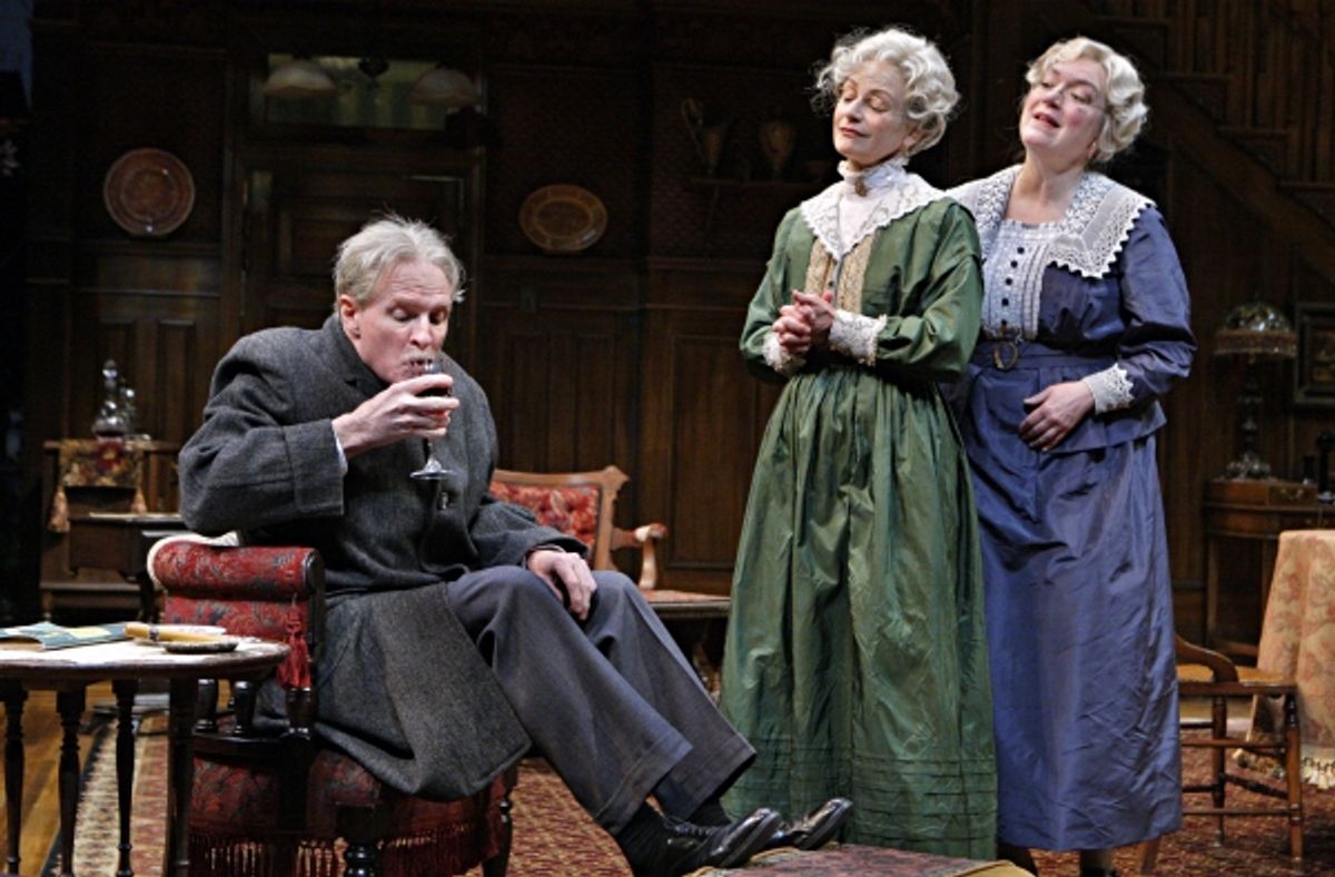  Nathaniel Fuller (Mr. Witherspoon), Sally Wingert (Martha Brewster) and Kristine Nielsen (Abby Brewster) in the Guthrie Theater production of ARSENIC AND OLD LACE by Joseph Kesselring. Directed by Joe Dowling, set design by John Lee Beatty, costume desig at 