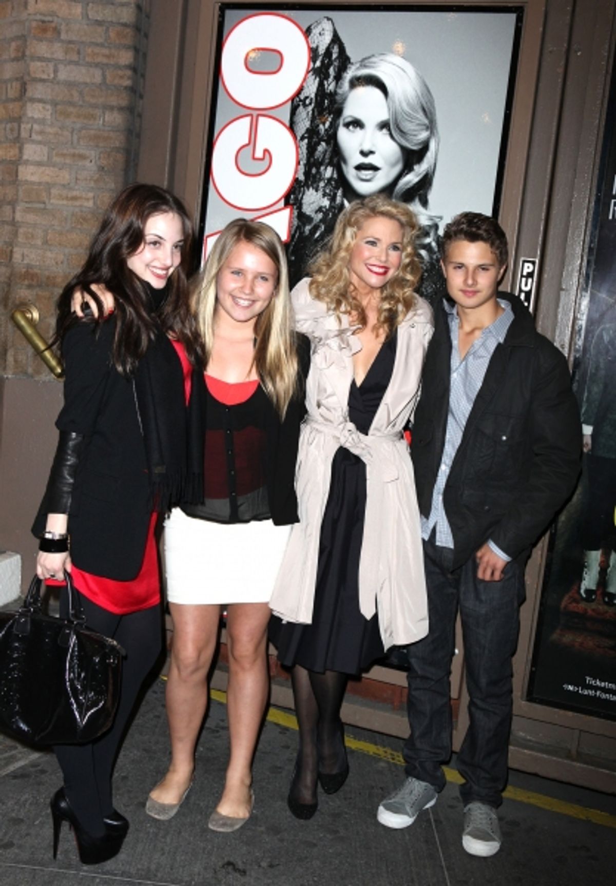  Christie Brinkley with Alexa Ray Joel, Sailor Lee Brinkley Cook and Jack Paris Brinkley at the stage door greeting fans after making her Broadway Debut in CHICAGO at the Ambassador Theatre in New York City. at 