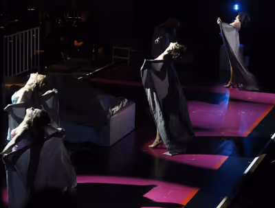 Ensemble performing in the New York Philharmonic presentation of Stephen Sondheim's ' Photo