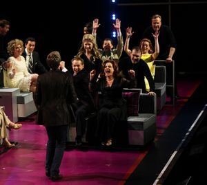 Neil Patrick Harris with Katie Finneran, Aaron Lazar, Jim Walton & Patti LuPone perfo Photo