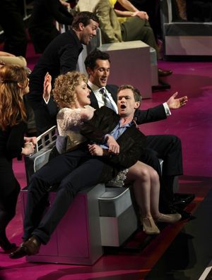 Neil Patrick Harris with Katie Finneran, Aaron Lazar performing in the New York Philharmonic presentation of Stephen Sondheim's 'Company', A Spring Gala Benefit in New York City. @ BroadwayWorld Neil Patrick Harris with Katie Finneran, Aaron Lazar performing in the New York Philh Photo
