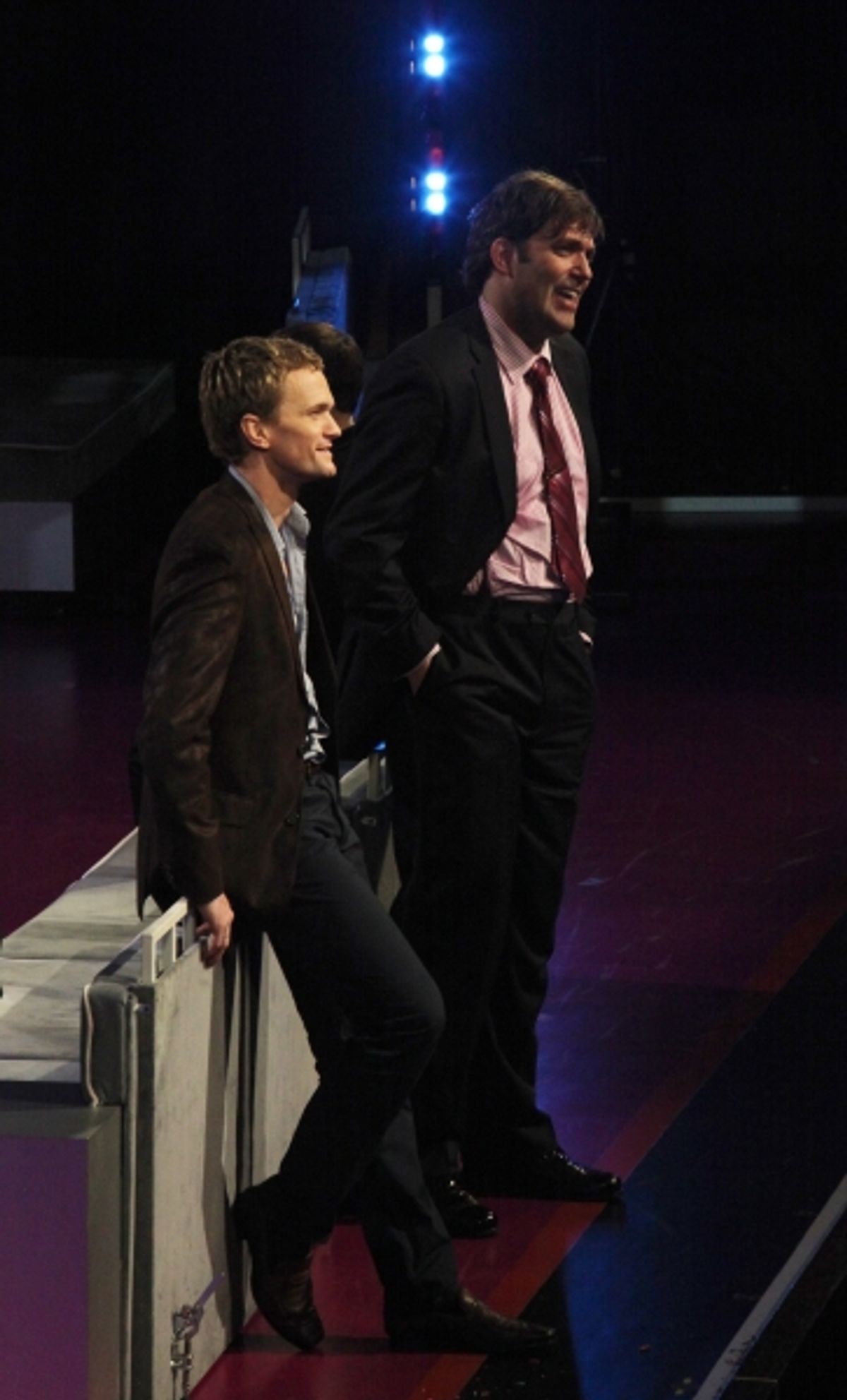 Neil Patrick Harris & Craig Bierko performing in the New York Philharmonic presentation of Stephen Sondheim's 'Company', A Spring Gala Benefit  in New York City. at 