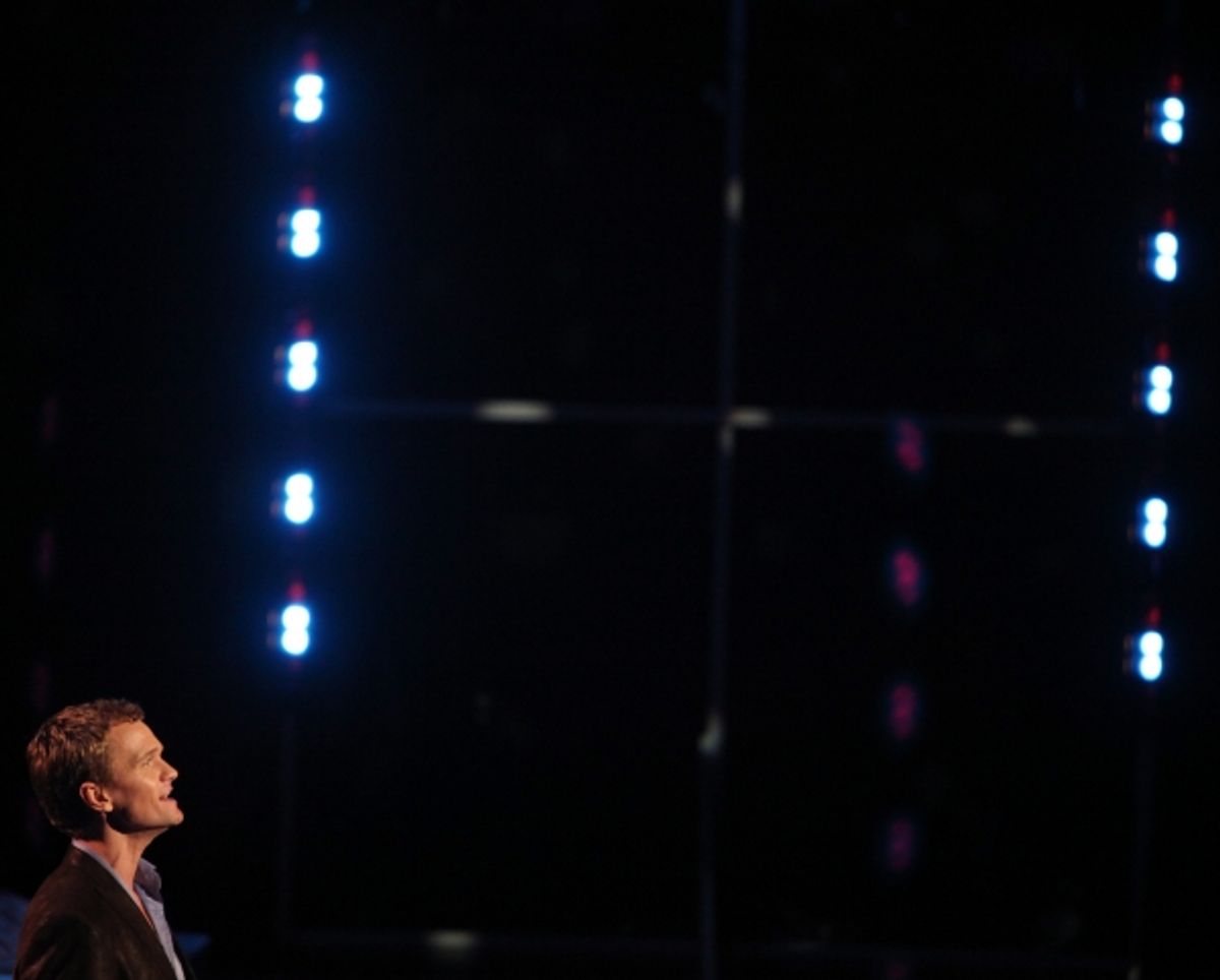 Neil Patrick Harris performing in the New York Philharmonic presentation of Stephen Sondheim's 'Company', A Spring Gala Benefit  in New York City. at 