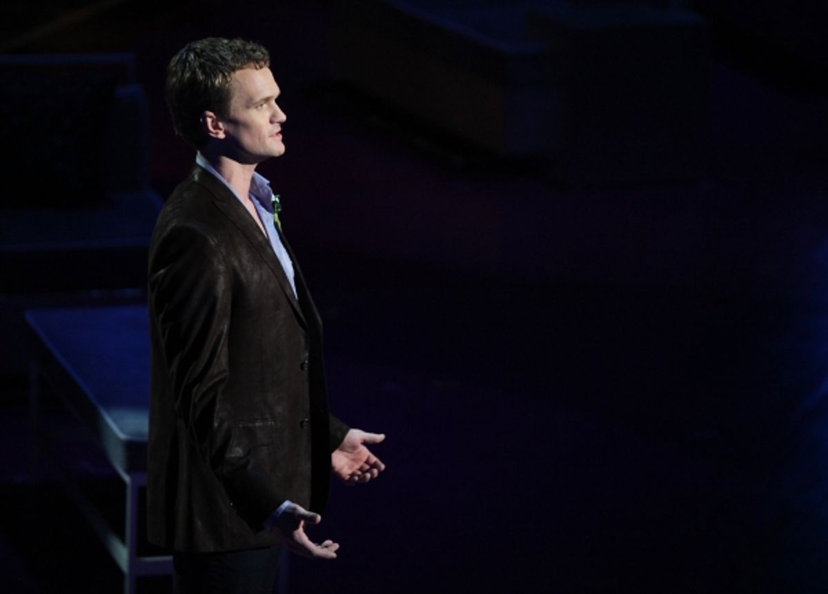 Neil Patrick Harris performing in the New York Philharmonic presentation of Stephen Sondheim's 'Company', A Spring Gala Benefit  in New York City. at 