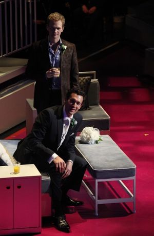 Aaron Lazar & Neil Patrick Harris performing in the New York Philharmonic presentation of Stephen Sondheim's 'Company', A Spring Gala Benefit in New York City. @ BroadwayWorld Aaron Lazar & Neil Patrick Harris performing in the New York Philharmonic presentatio Photo