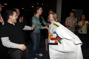Robert Creighton, Sutton Foster & Joyce Chittick attending the Opening Night Performance Gypsy Robe Ceremony for Recipient Joyce Chittick for The Roundabout Theatre Company's Broadway Production of 'Anything Goes' in New York City. @ BroadwayWorld Robert Creighton, Sutton Foster & Joyce Chittick attending the Opening Night Performa Photo