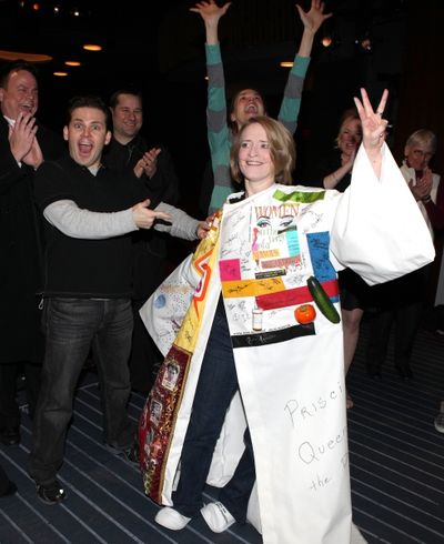 Robert Creighton & Sutton Foster & Kathleen Marshall with Joyce Chittick  attending t Photo