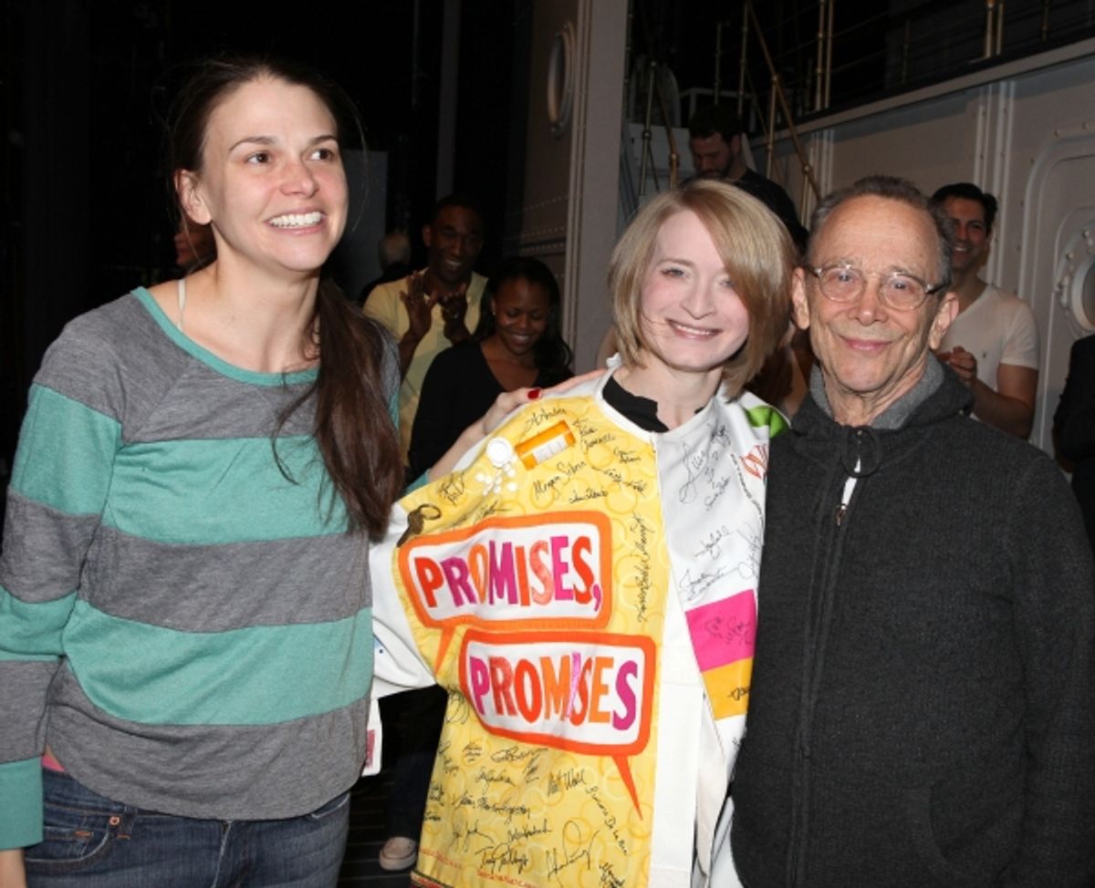 Sutton Foster & Joyce Chittick & Joel Grey attending the Opening Night Performance Gypsy Robe Ceremony for Recipient Joyce Chittick for The Roundabout Theatre Company's Broadway Production of 'Anything Goes'  in New York City. at 