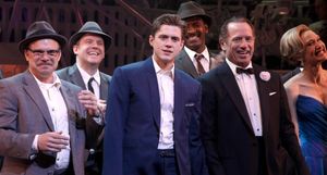 Norbert Leo Butz, Aaron Tveit, Tom Wopat & Rachel de Benedet during the Broadway Opening Night Curtain Call for 'Catch Me If You Can' in New York City. @ BroadwayWorld Norbert Leo Butz, Aaron Tveit, Tom Wopat & Rachel de Benedet during the Broadway Open Photo