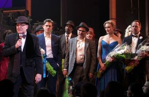 Jack O'Brien, Norbert Leo Butz, Aaron Tveit, Rachel de Benedet, Tom Wopat during the Broadway Opening Night Curtain Call for 'Catch Me If You Can' in New York City. @ BroadwayWorld Jack O'Brien, Norbert Leo Butz, Aaron Tveit, Rachel de Benedet, Tom Wopat during the Photo