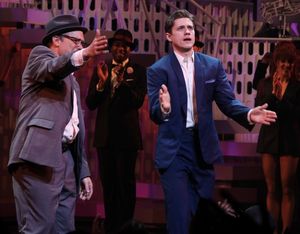 Norbet Leo Butz & Aaron Tveit during the Broadway Opening Night Curtain Call for 'Catch Me If You Can' in New York City. @ BroadwayWorld Norbet Leo Butz & Aaron Tveit during the Broadway Opening Night Curtain Call for 'Cat Photo
