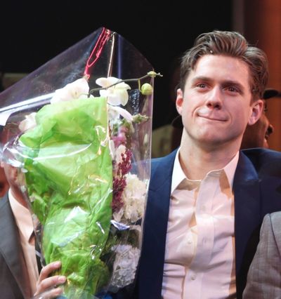Aaron Tveit during the Broadway Opening Night Curtain Call for 'Catch Me If You Can'  Photo