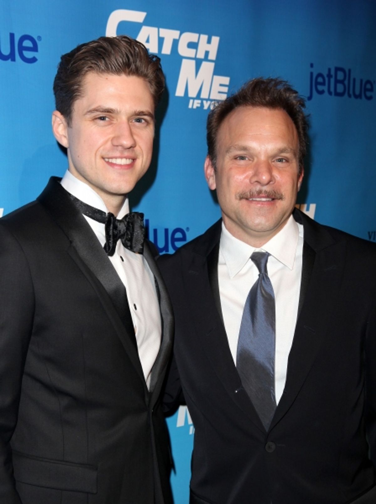 Aaron Tveit & Norbert Leo Butz attending the Broadway Opening Night After Party for 'Catch Me If You Can' in New York City. at 