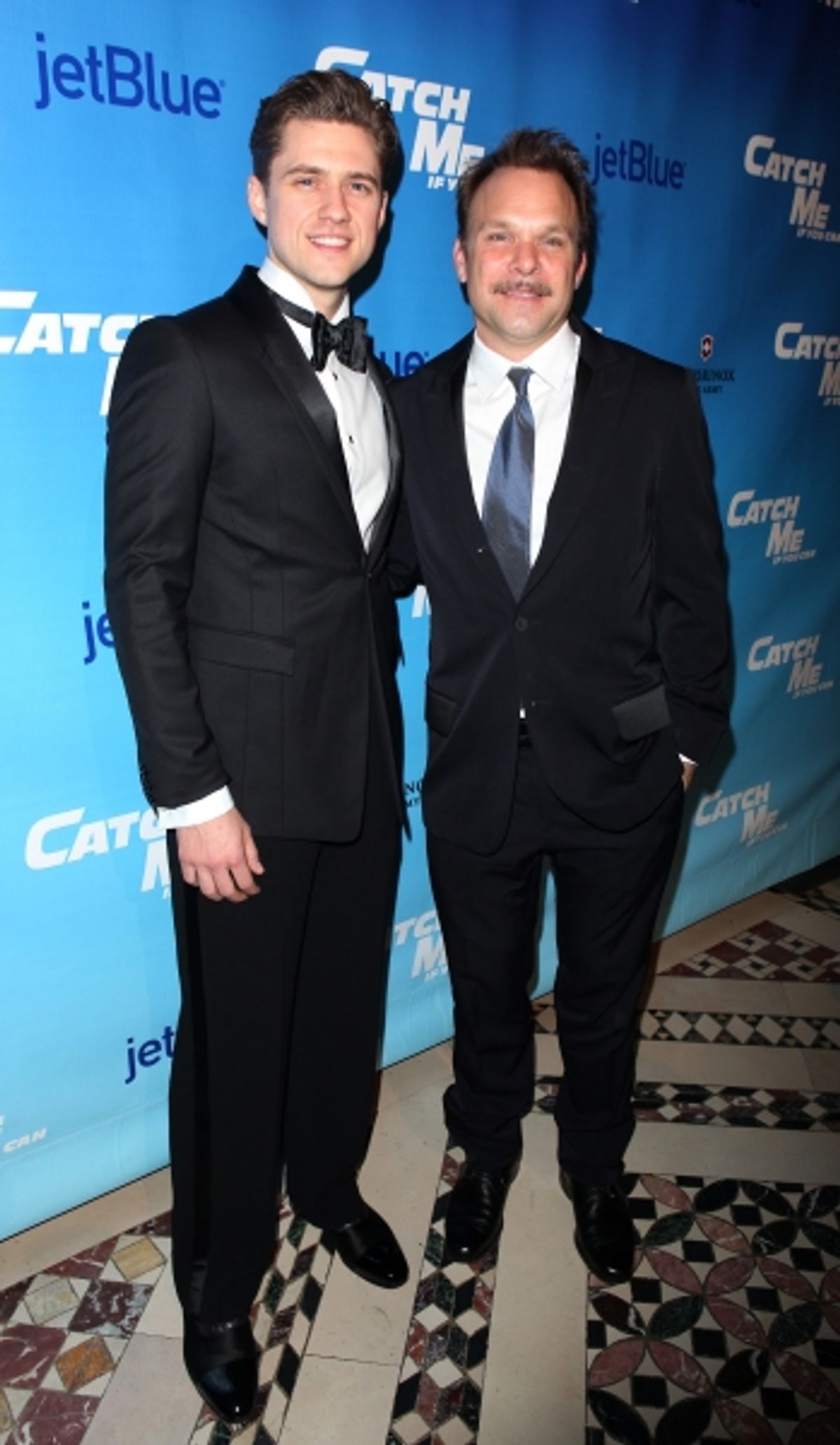 Aaron Tveit & Norbert Leo Butz attending the Broadway Opening Night After Party for 'Catch Me If You Can' in New York City. at 