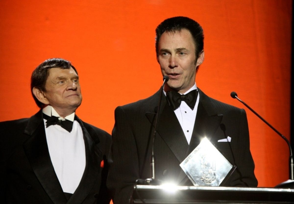 Johnny Thompson presents Lance Burton with a Masters Fellowship Award at 