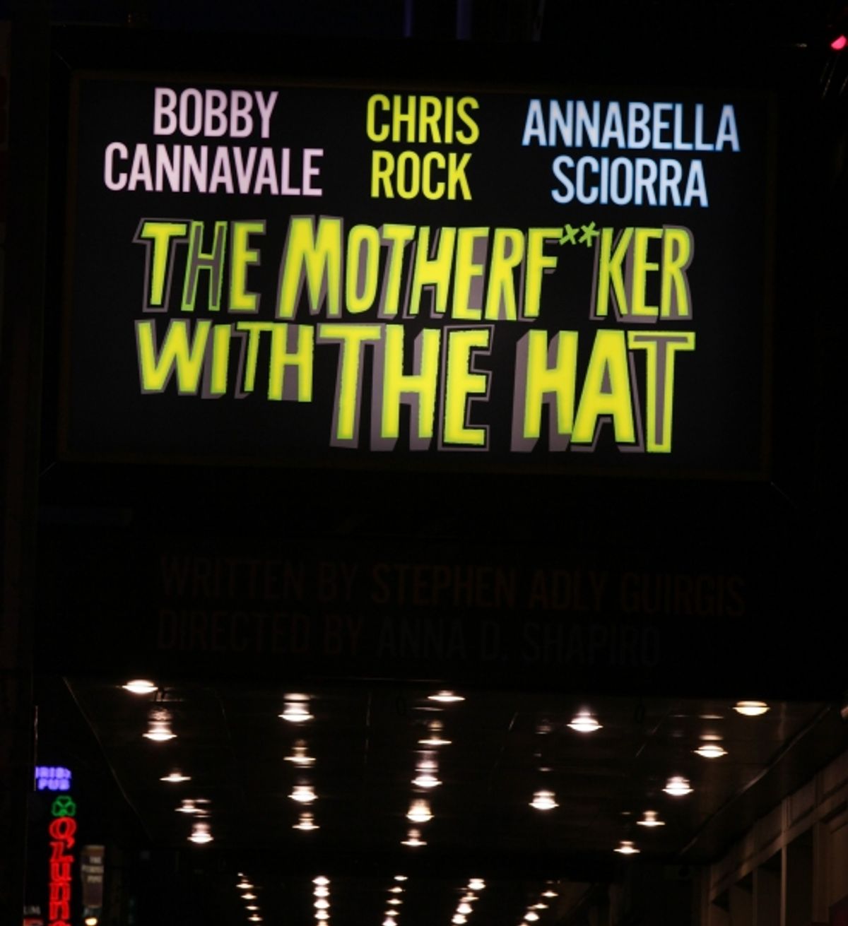 Annabella Sciorra, Bobby Cannavale, Elizabeth Rodriguez, Yul Vazquez & Chris Rock during The Broadway Opening Night Performance Curtain Call for 'The Mother F**ker with the Hat'  in New York City. at 
