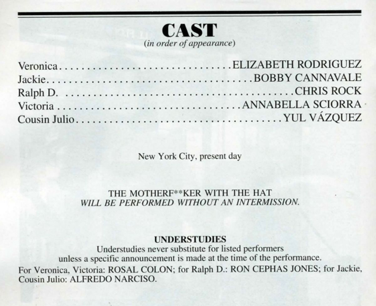 Bobby Cannavale & Chris Rock & Annabella Sciorra during the Broadway Opening Night Performance Curtain Call for 'The Mother F**ker with the Hat'  in New York City. at 