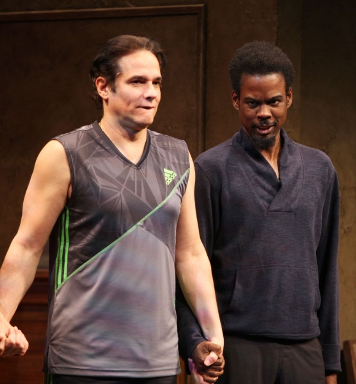 Yul Vazquez & Chris Rock during The Broadway Opening Night Performance Curtain Call for 'The Mother F**ker with the Hat'  in New York City. at 