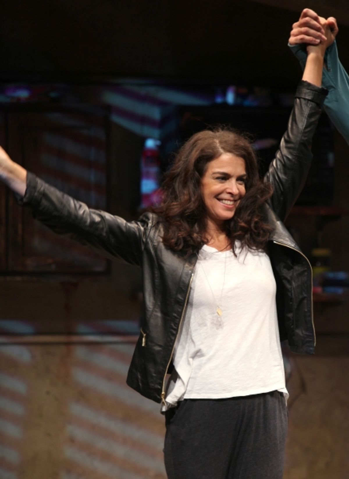 Annabella Sciorra during the Broadway Opening Night Performance Curtain Call for 'The Mother F**ker with the Hat'  in New York City. at 