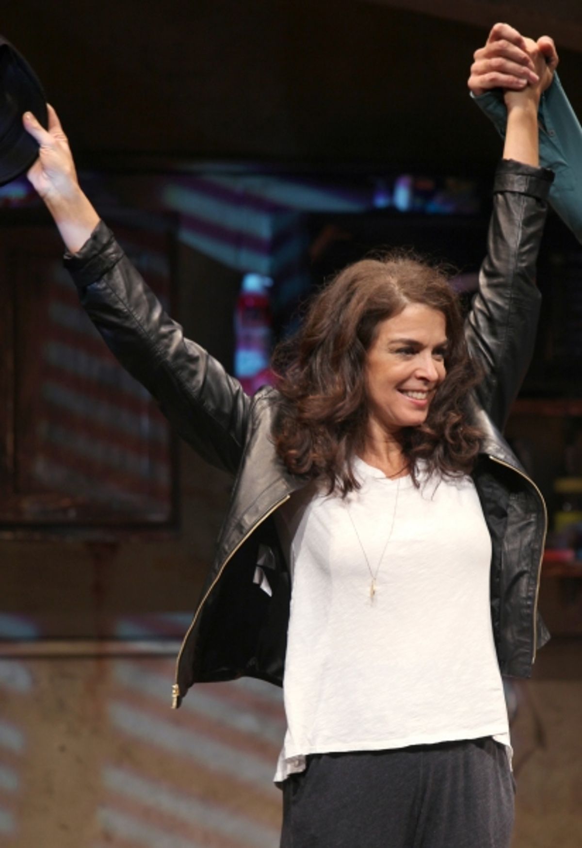 Annabella Sciorra during the Broadway Opening Night Performance Curtain Call for 'The Mother F**ker with the Hat'  in New York City. at 