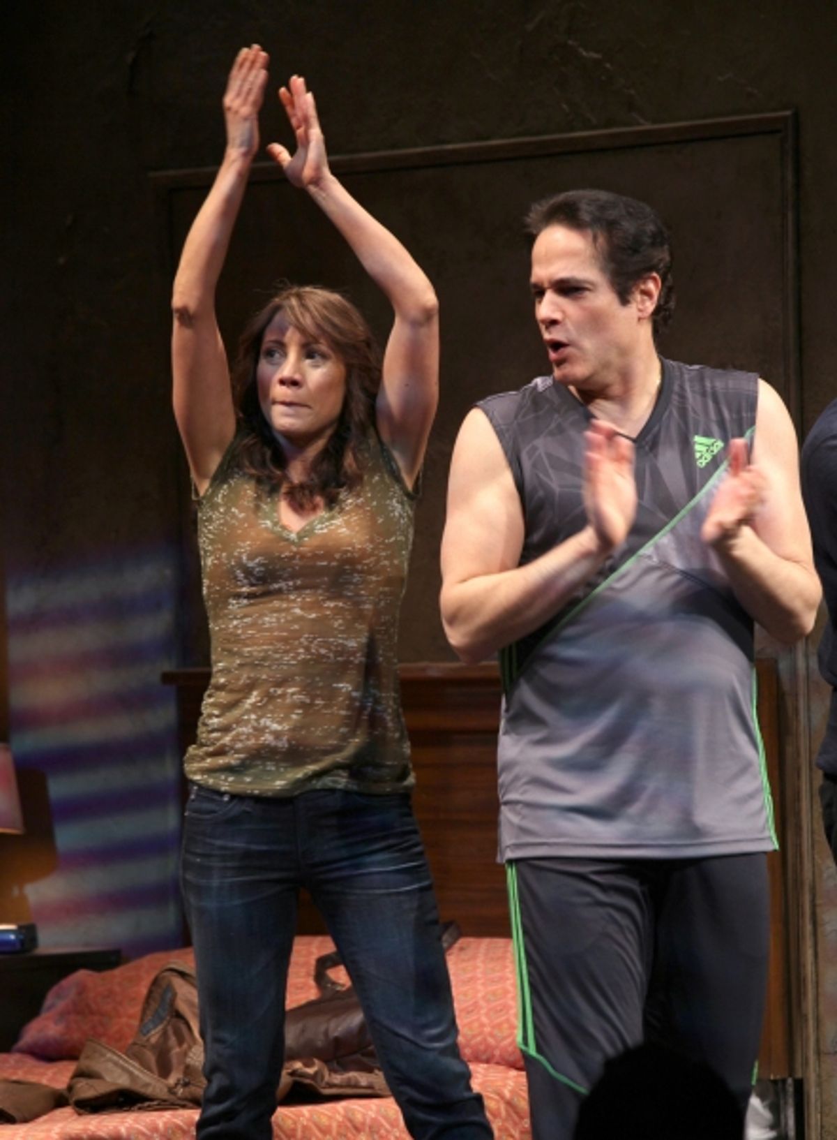 Elizabeth Rodriguez & Yul Vazquez during the Broadway Opening Night Performance Curtain Call for 'The Mother F**ker with the Hat'  in New York City. at 