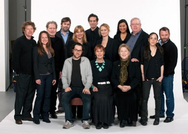  Director Sam Gold (left, seated) with the Old Globe cast of August: Osage County Ã Photo