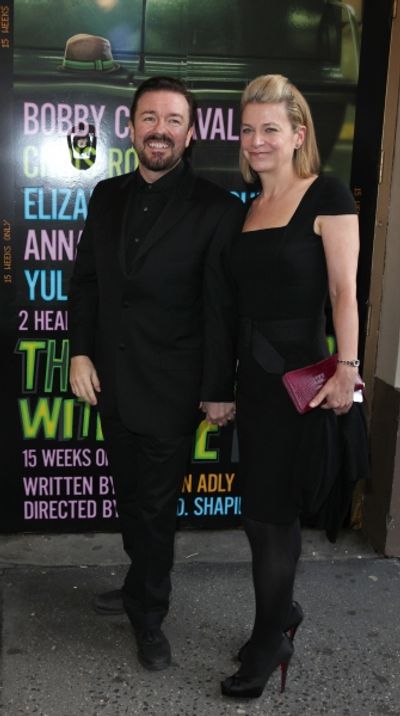 Ricky Gervais and Jane Fallon attending the Broadway Opening Night Performance  for ' Photo