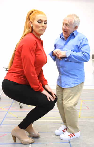 Varla Jean Merman & Leslie Jordan attending the Sneak Peek Performance for the Off-Br Photo