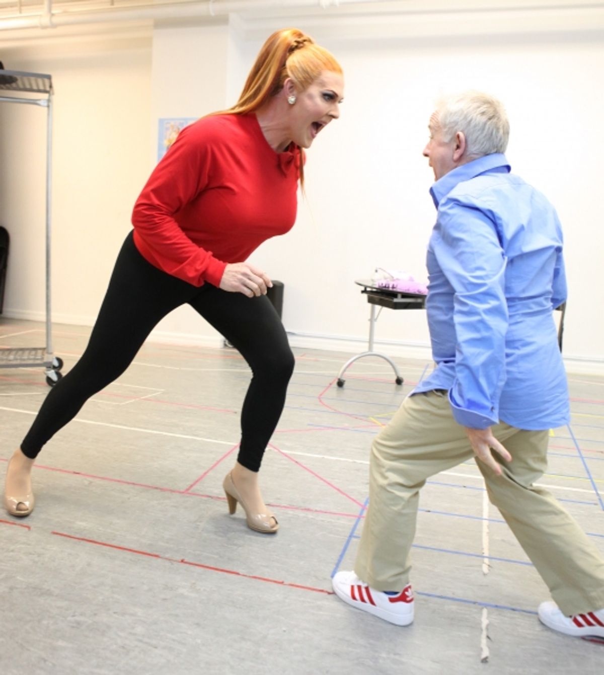 Varla Jean Merman & Leslie Jordan attending the Sneak Peek Performance for the Off-Broadway Premiere Musical 'Lucky Guy'  in New York City. at 
