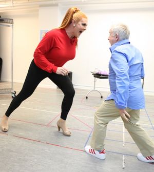 Varla Jean Merman & Leslie Jordan attending the Sneak Peek Performance for the Off-Br Photo