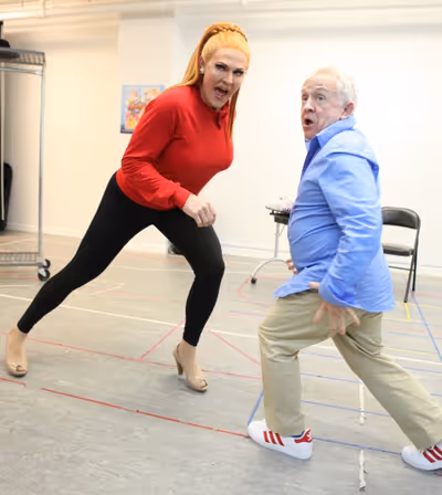 Varla Jean Merman & Leslie Jordan attending the Sneak Peek Performance for the Off-Br Photo
