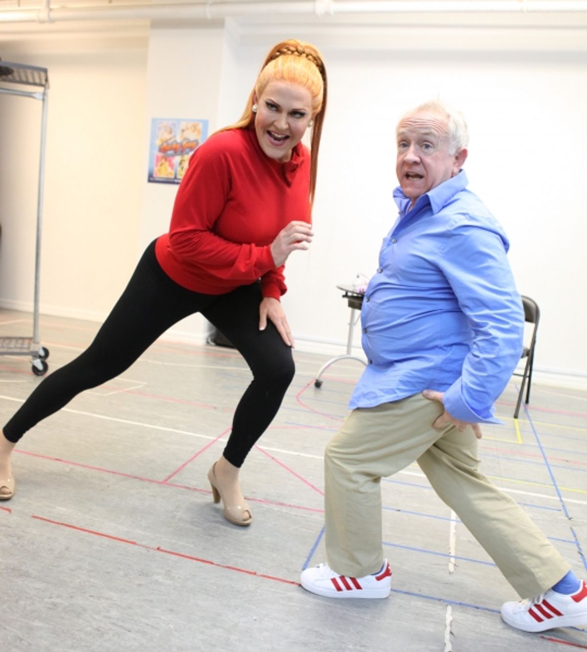 Varla Jean Merman & Leslie Jordan attending the Sneak Peek Performance for the Off-Broadway Premiere Musical 'Lucky Guy'  in New York City. at 