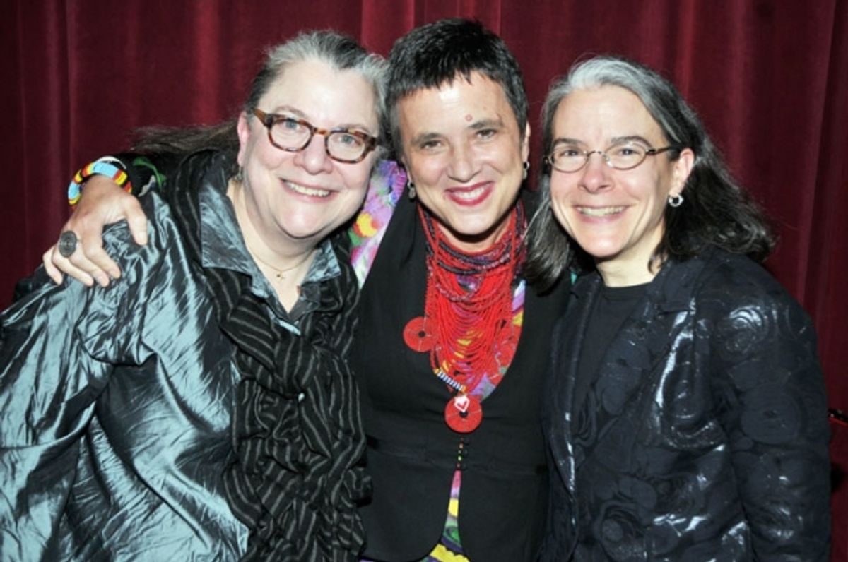 Diane Wondisford (MT-G Producing Director), Eve Ensler, Michelle Steckler at 